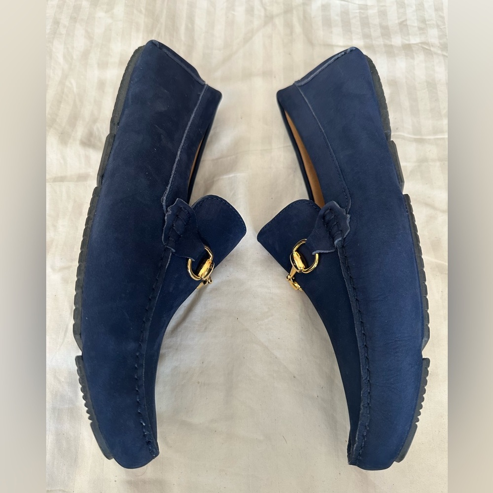 Mercanti Fiorentini Navy Nubuck Leather Loafer - Picture 4 of 4